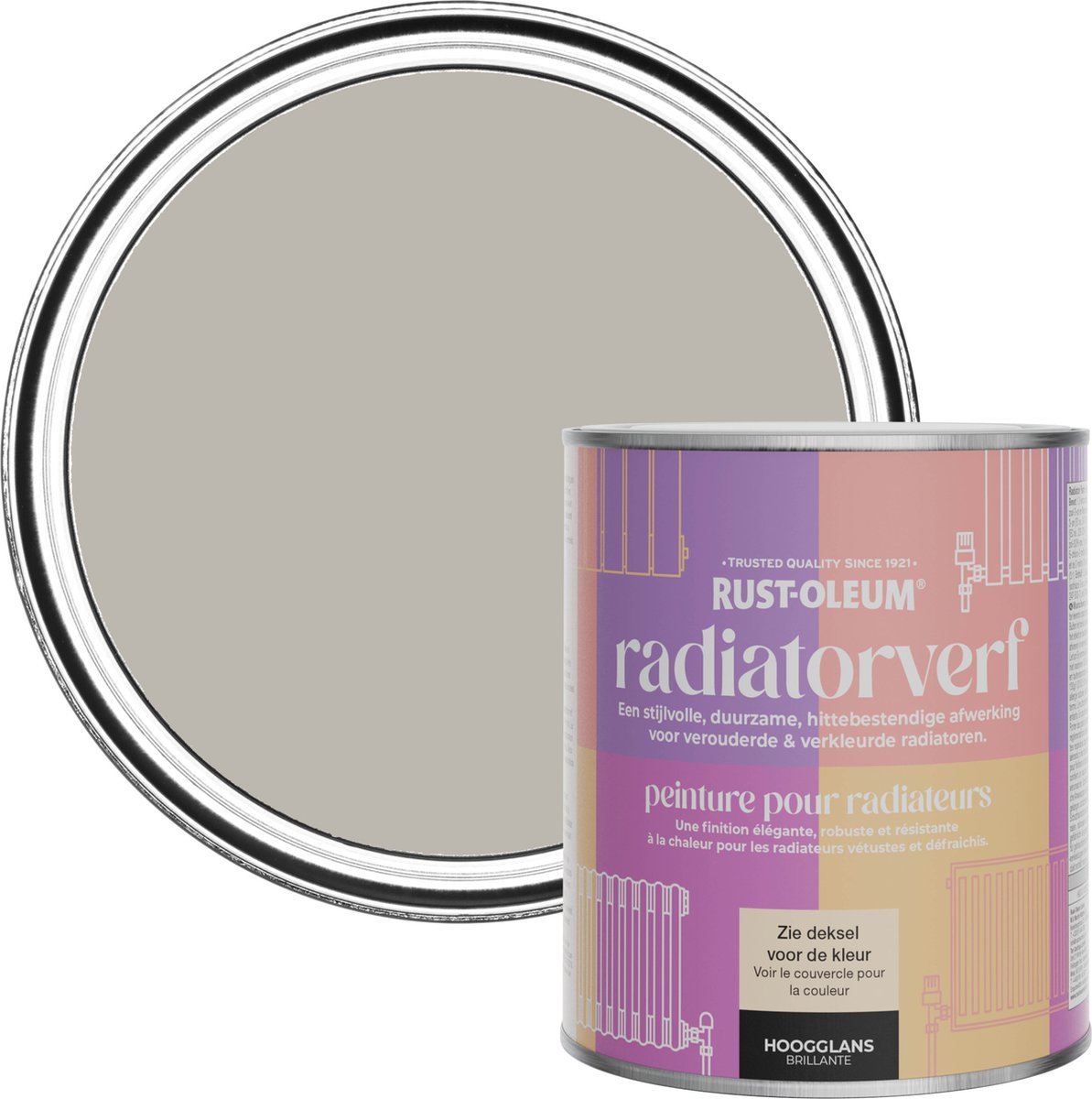 Rust-Oleum Donkergrijs Radiatorverf Hoogglans - Gorthleck Steen 750ml