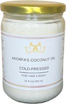 Biologische kokosolie Organic Virgin Cold Pressed Coconut Oil Puur/100% biologisch kokosolie / Kokos olie 500 ml