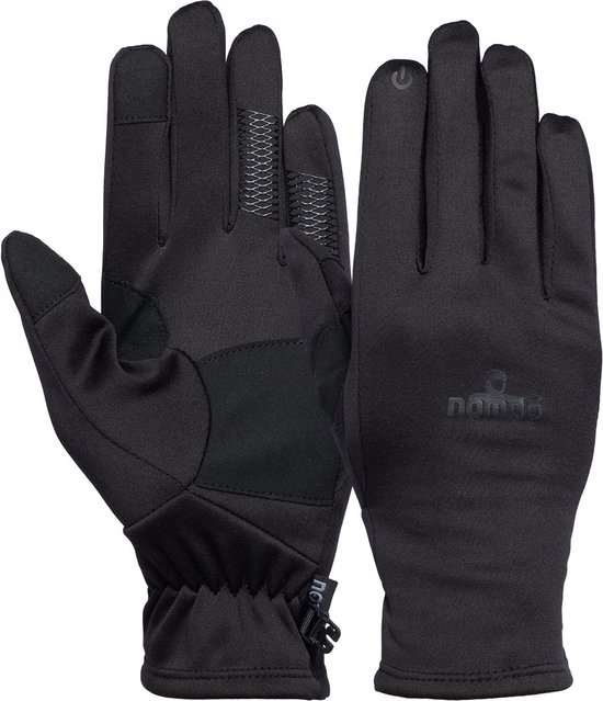 NOMAD® Stretch Winter Handschoen | Lichtgewicht, Flexibel en Warm | Anti-slip Grip | Touch-screen Functie | Maat M Zwart