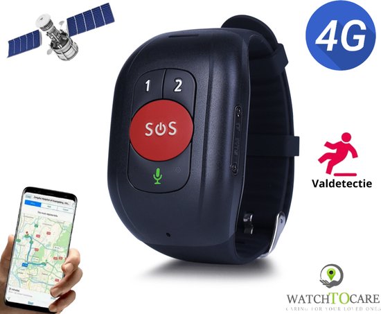 Foto: Watchtocare wtc 26r gps tracker valdetectie noodknop waterproof medicijn herinneringen stappenteller calorie en slaap monitoring hartslag bloeddruk en temperatuur meting g n contract