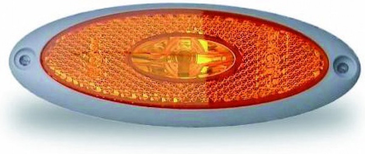 Breedtelamp oranje ovaal grijs frame LED