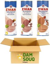 Damsouq® Mixpakket Zwan Ingeblikt Kip en Kip Pittig en Rund (3x 850Gr) (Halal)