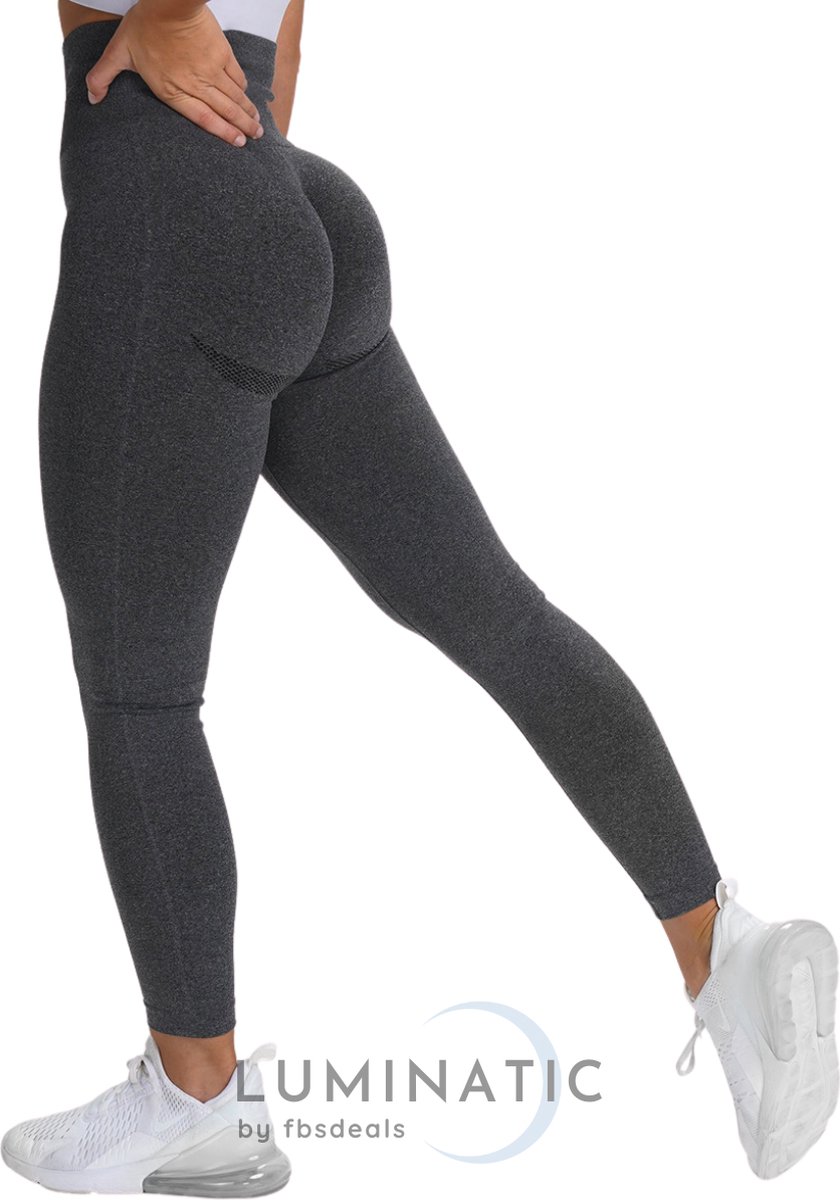 Perform Legging - Fitness Legging - Sportlegging Dames - Yoga Legging - High Waist Legging - Yoga Kleding Dames - Yoga Broek Dames - Sportkleding Dames - Sportbroek Dames - Legging & Shapewear Dames | Luminatic® | Donker Grijs | S