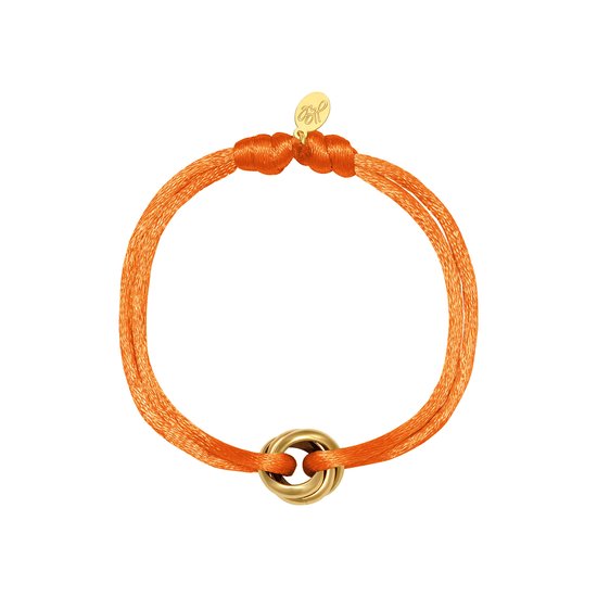 Satijnen armband Knot - Verstelbaar - One Size - Oranje - Trendy