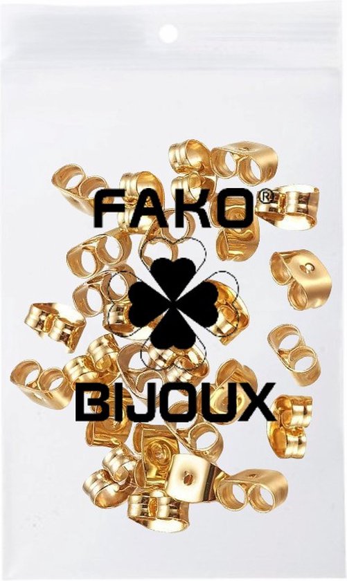 Fako Bijoux® - Oorbel Stoppers / Achterkantjes - 6mm - Goudkleurig - 25 Stuks - 