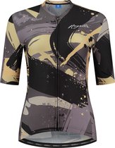 Rogelli Flair - Maillot Cyclisme Manches Courtes - Femme - Taille XL - Grijs, Or, Zwart