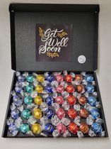 Chocolade Ballen Proeverij Pakket Groot | 40 stuks Lindt chocolade met Mystery Card 'Get Well Soon' met persoonlijke (video)boodschap | Chocoladepakket | Feestdagen box | Chocolade cadeau | Valentijnsdag | Verjaardag | Moederdag | Vaderdag