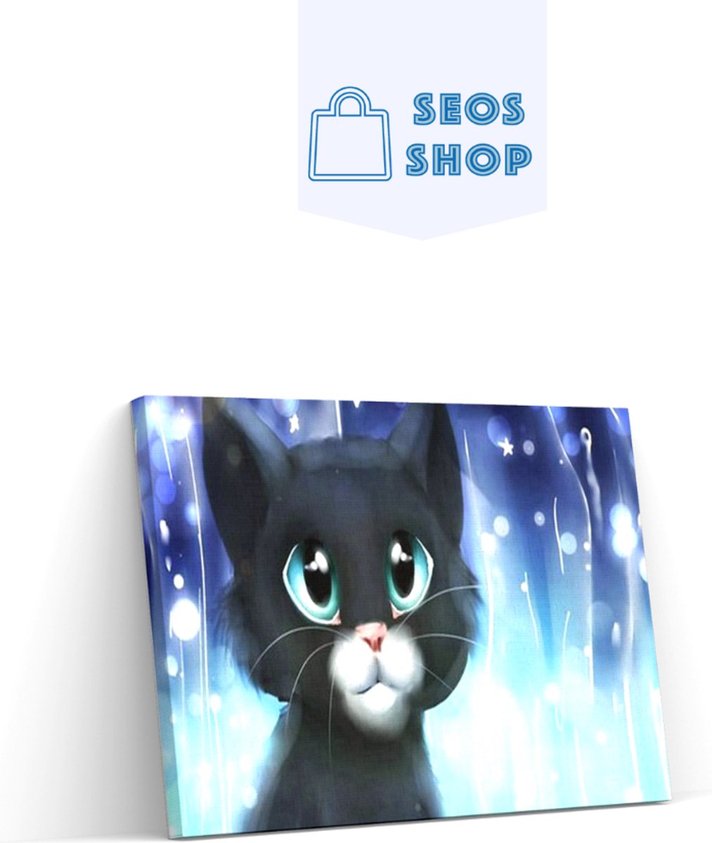 Diamond Painting Pakket Schattige kitten - Volledig - Diamond Paintings - 30x40 cm - Vierkant - Dotz - SEOS Shop ®
