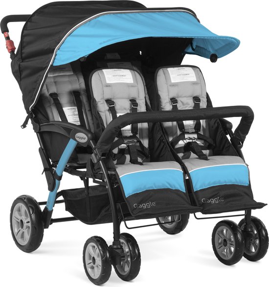 Gaggle Compass 4x4 quad kinderwagen / buggy voor 4 kinderen in turquoise