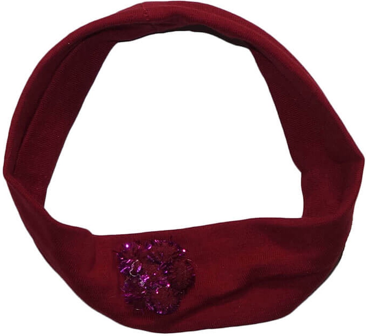 Kinder Haarband met Glitter Bloem Bordeaux Rood