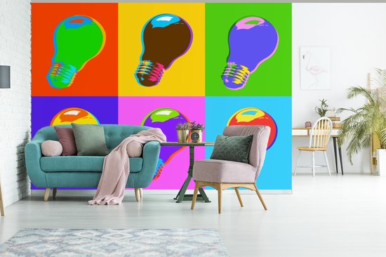 Papier peint Papier peint photo Pop Art - Popart light largeur 375 cm x hauteur 300 cm - Tirage photo sur papier peint vinyle (disponible en 7 formats) - chambre/séjour/bureau