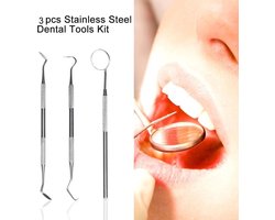 RVS Tandarts / Tandverzorging Gereedschap Met Tandartshaakje Mondspiegel