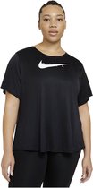 Nike Swoosh Run Korte Mouwen T-Shirt Vrouwen Zwart - Maat S