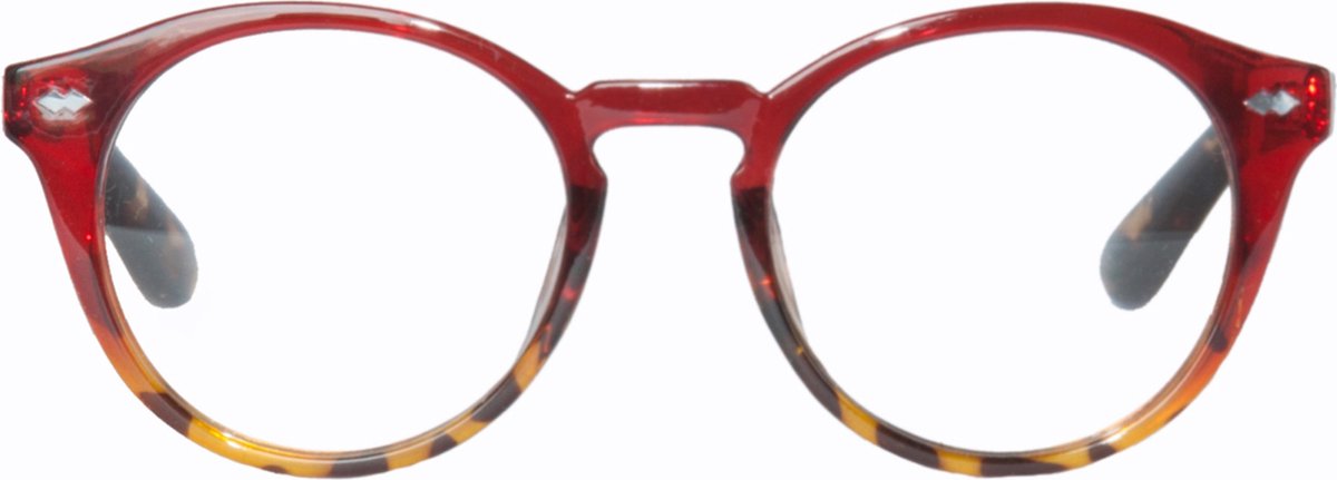 Noci Eyewear QCR340 Jamie Leesbril +3.00 - Helder rood, Tortoise