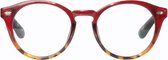Noci Eyewear QCR340 Jamie Leesbril +3.00 - Helder rood, Tortoise
