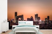 Skyline de Pékin avec papier peint photo coucher de soleil en vinyle 600x400 cm - Tirage photo sur papier peint
