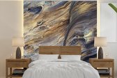 Behang - Fotobehang Marmer - Goud - Waterverf - Textuur - Marmerlook - Breedte 300 cm x hoogte 300 cm