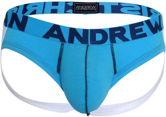 Andrew Christian Show-It Jock Aqua - MAAT S - Heren Ondergoed - Jockstrap voor Man - Mannen Jock