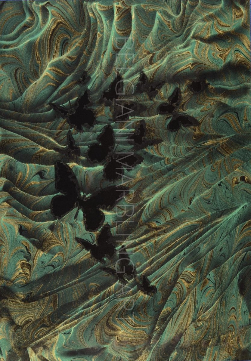 Originele handgemaakte Turkse kunst Ebru, Turkse papier marmering, 35x50cm decoratief papier voor boekbinden, kunst aan de muur, woondecoratie