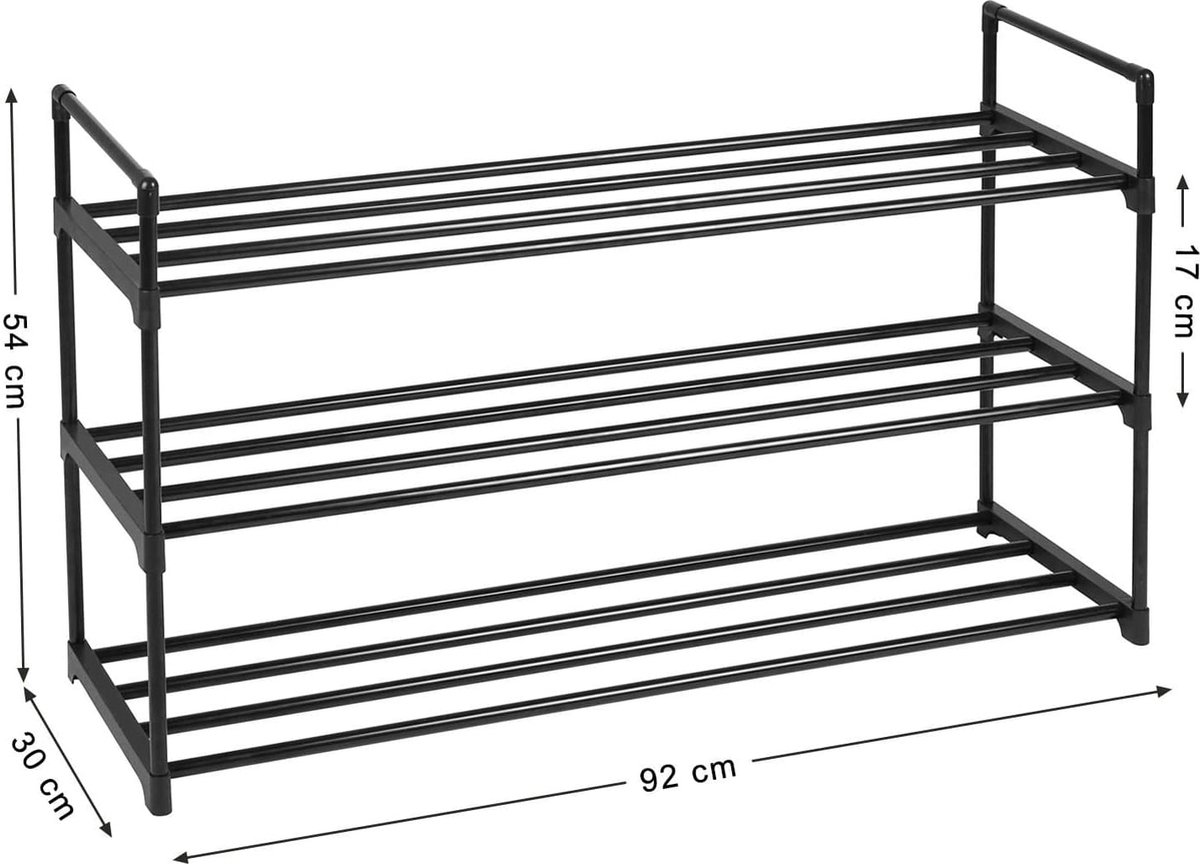 Schoenenrek Metaal 3 Niveaus 92 X 30 X 54 Cm Bol Schoenenrek metaal 3 niveaus 92 x 30 x 54 cm bol