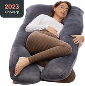 Rustige Nacht® Zwangerschapskussen XXL - Zijslaapkussen - Body Pillow - Lichaamskussen - 3.1 KG Vulling - Uitwasbare Hoes - Zachte Fleece