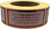 Factuur ingesloten sticker - 250 Stuks - 4 talen - 21x48mm - Waarschuwingssticker - Waarschuwingsetiket