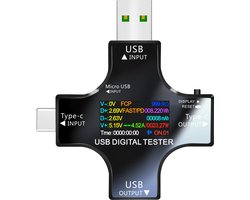 Naova USB Digitale Spannings Stroommeter QC-PD voltmeter 3,6V~32V met TFT Display | Stroom Energie Wattmeter | Indicator Power Bank | Oplader Detector
