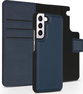 Accezz Hoesje Geschikt voor Samsung Galaxy S22 Hoesje Met Pasjeshouder - Accezz Premium Leather 2 in 1 Wallet Bookcase - Donkerblauw