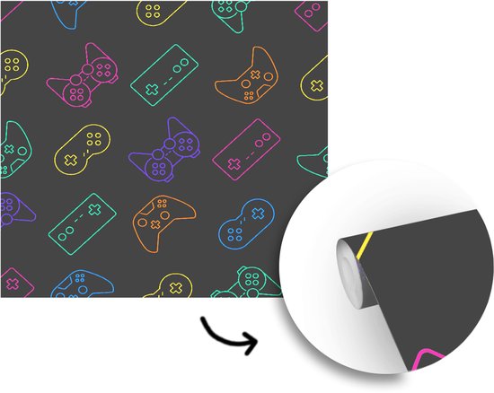 Fond d'écran - Papier peint photo Gaming - Motif - Manette - Largeur 350 cm x Hauteur 350 cm