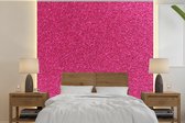 Behang - Fotobehang Vlak met roze een glitterstructuur - Breedte 300 cm x hoogte 300 cm