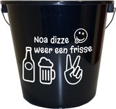 Emmer - 5 liter - zwart - met tekst: Noa dizze weer een frisse – Cadeau – Geschenk – Gift – Kado – Surprise