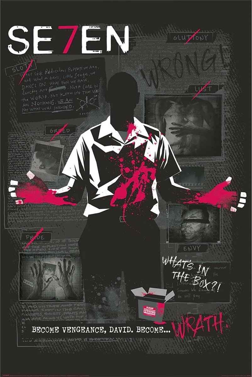 Pyramid Warner Bros 100 Art Of The 100th Se7en - Maxi Poster - 61 x 96.5 cm Multi color