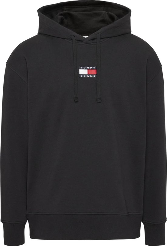 Tommy Jeans - Heren Hoodies Relax College Pop Hoodie - Zwart - Maat M