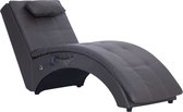 vidaXL-Massage-chaise-longue-met-kussen-kunstleer-grijs