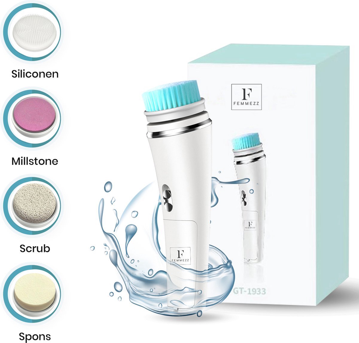 Nettoyant Pour le Visage en Silicone, Brosse de Nettoyage Pour le Visage  Électrique imperméable à l'eau en silicone visage Masseur