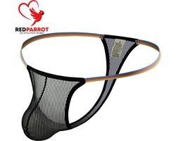 Regenboog string heren - Zwart transparante - Erotische mannen slip - Sexy