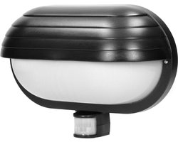 MUSAM Buitenlamp met Bewegingssensor - 180° Wandlamp IP44 - Weerbestendige Tuinverlichting - 230V, Max. 60W - Zwart