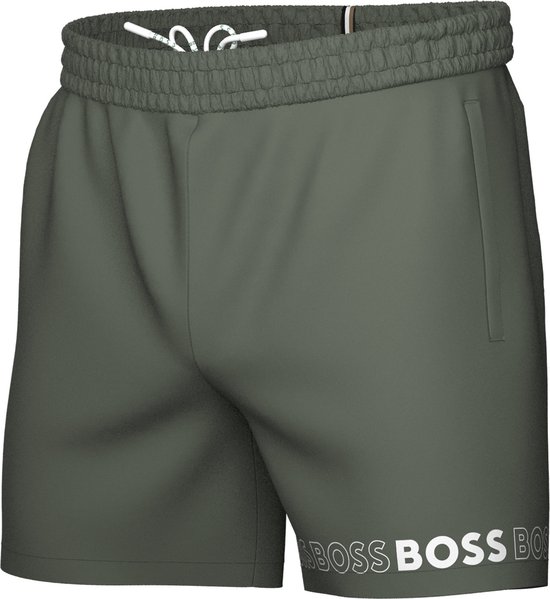 HUGO BOSS Herren Dolphin Badehose – Klassisches Logo-Design, Schnell Trocknend, Elastischer Bund