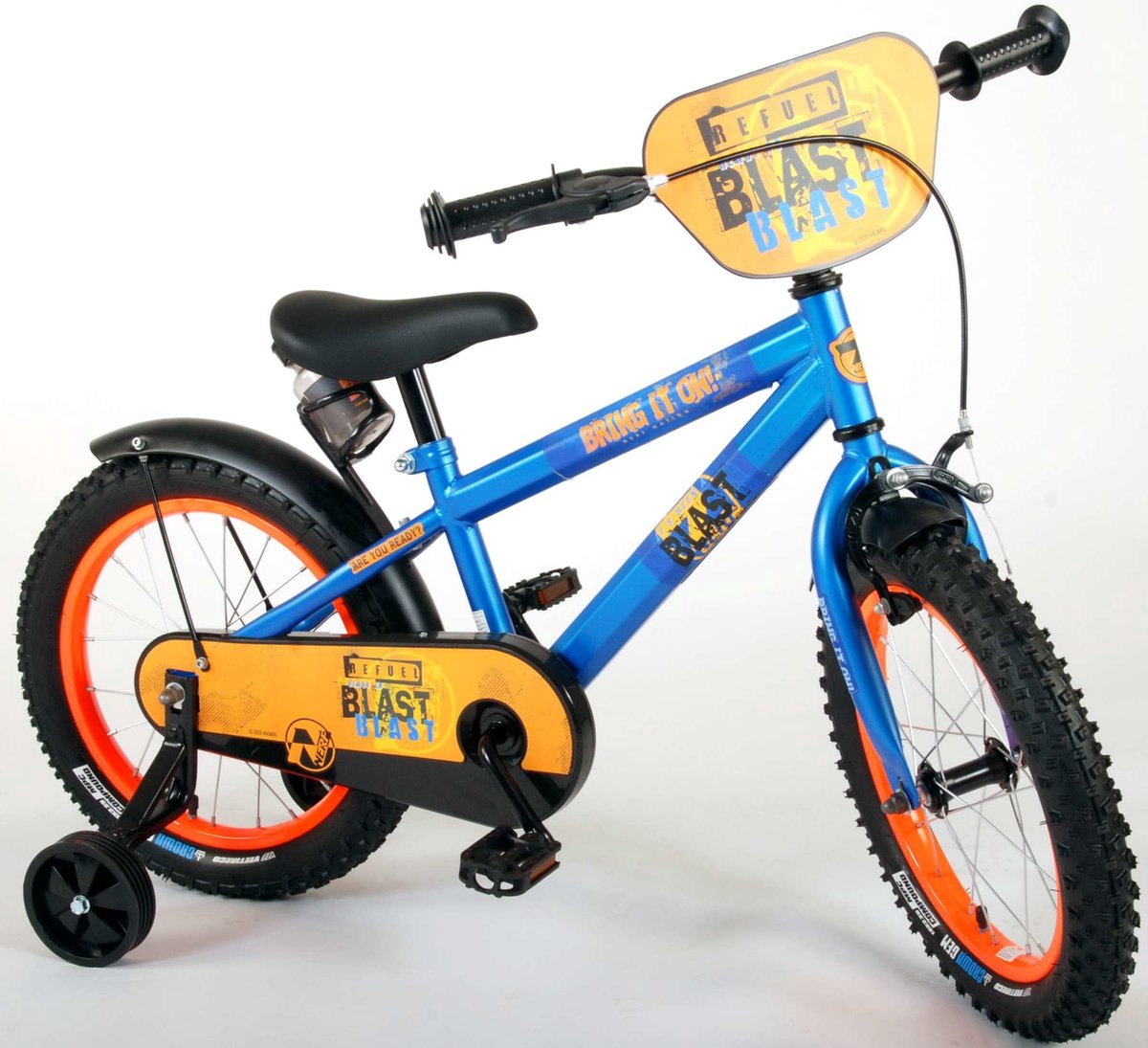 NERF Kinderfiets - Jongens - 16 inch - Satijn Blauw - Met bidonhouder