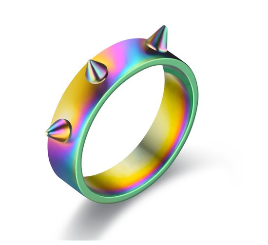 Punk ring - Emo Ring - Gothic ring - Ring met stekels - Retro ring - Ringen heren en dames - Verjaardag cadeau - Valentijn cadeau - Mooie ring - Chrome ring - Punk accessoires - Gothic accessoires - Emo accessoires - Size 9 ring