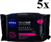 NIVEA Micellair Skin Breathe - Expert Make-up Remover - Gezichtsreiniger - Reinigingsdoekjes - 5 x 20 stuks