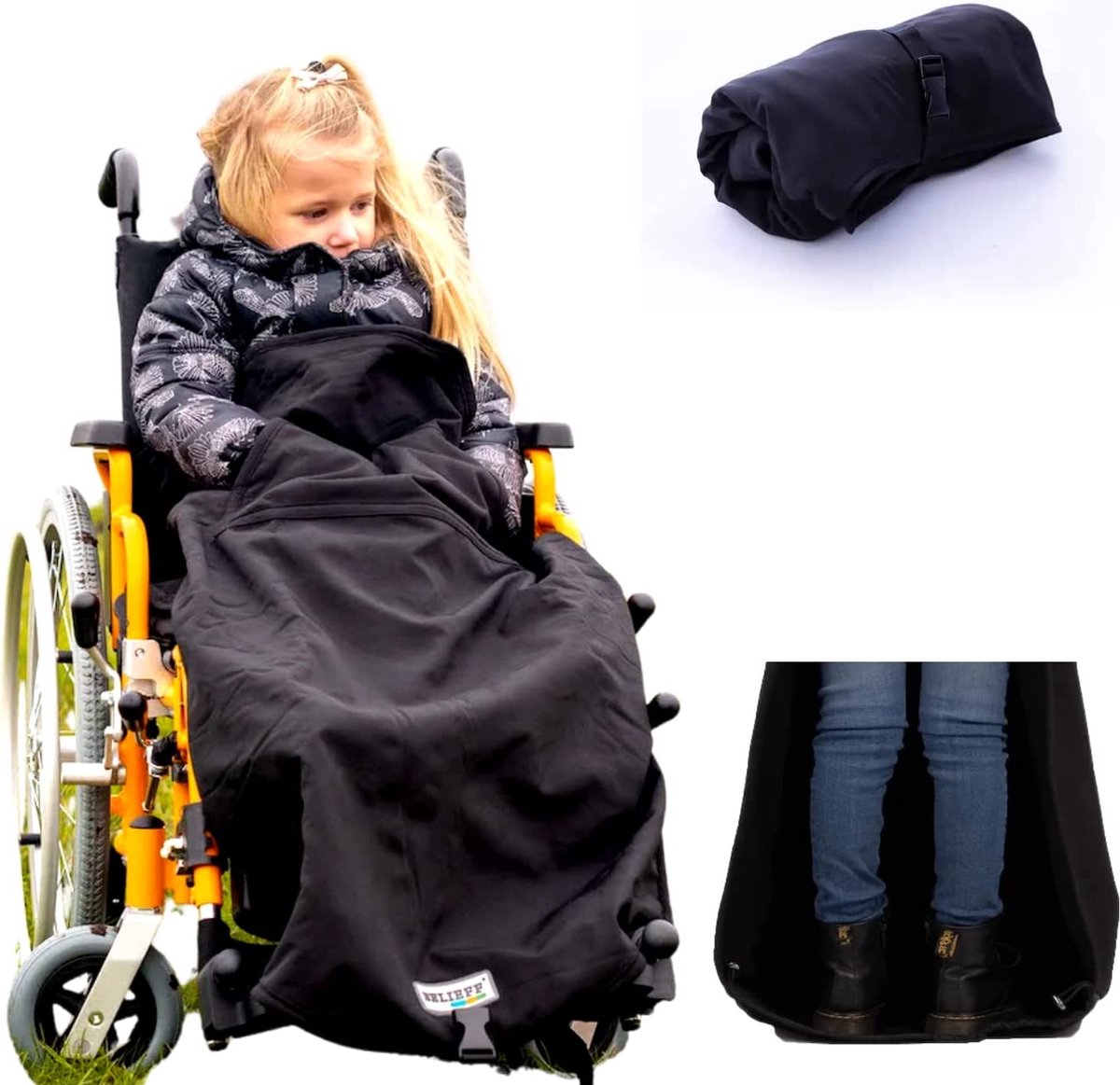 Goedkoopste rolstoel deken - cover for wheelchairs -Rolstoel fleecedeken voor buiten, 100 x 73 x 35 cm, beschermt tegen regen, kou en wind, zakken voor handen,