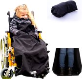 rolstoel deken - cover for wheelchairs -Rolstoel fleecedeken voor buiten, 100 x 73 x 35 cm, beschermt tegen regen, kou en wind, zakken voor handen,