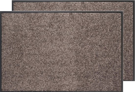 Wash & Clean deurmat, droogloop, ook voor professioneel gebruik, kleur "bruin" machine wasbaar 30°, 90 cm x 60 cm.