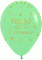 5 x ballon HOERA COMMUNIE GROEN EAN©promoballons