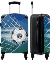 NoBoringSuitcases.com® Valise grande - Voetbal - Goal - Filet - Scoring - Garçons - Valise Trolley avec serrure TSA - Avec roulettes - 90 litres - Valise de voyage - 66 cm