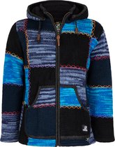 Gebreid Wollen Dames Vest van Sheep's wool met Polyester Fleece voering en afneembare capuchon - SHAKALOHA - W Patch ZH MysticCross XL