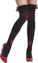 BOLAND BV - Bas noirs avec araignée rouge pour femme Vêtements d'Halloween - Accessoires> Collants et bas