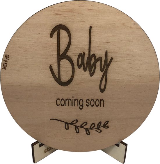 Tekstbord Baby coming soon | aankondiging zwangerschap | baby | baby op komst | zwanger | cadeau voor zwangerschap | bekendmaking | kraamkado | pregnancy announcement