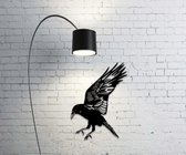Unieke Handgemaakte Raven Wanddecoratie voor de echte dier/natuurliefhebbers, Zwart, 25x18cm